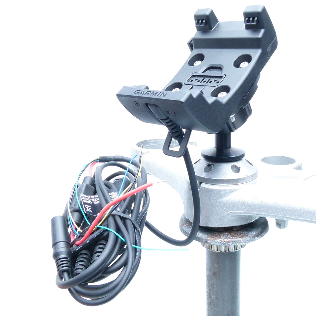 12mm Hexagon Hole Motorcycle Mount with Audio/Power Cable for Garmin Montana Series fits Honda Blackbird &amp; Kawasaki Motorcycles (sku 57329)