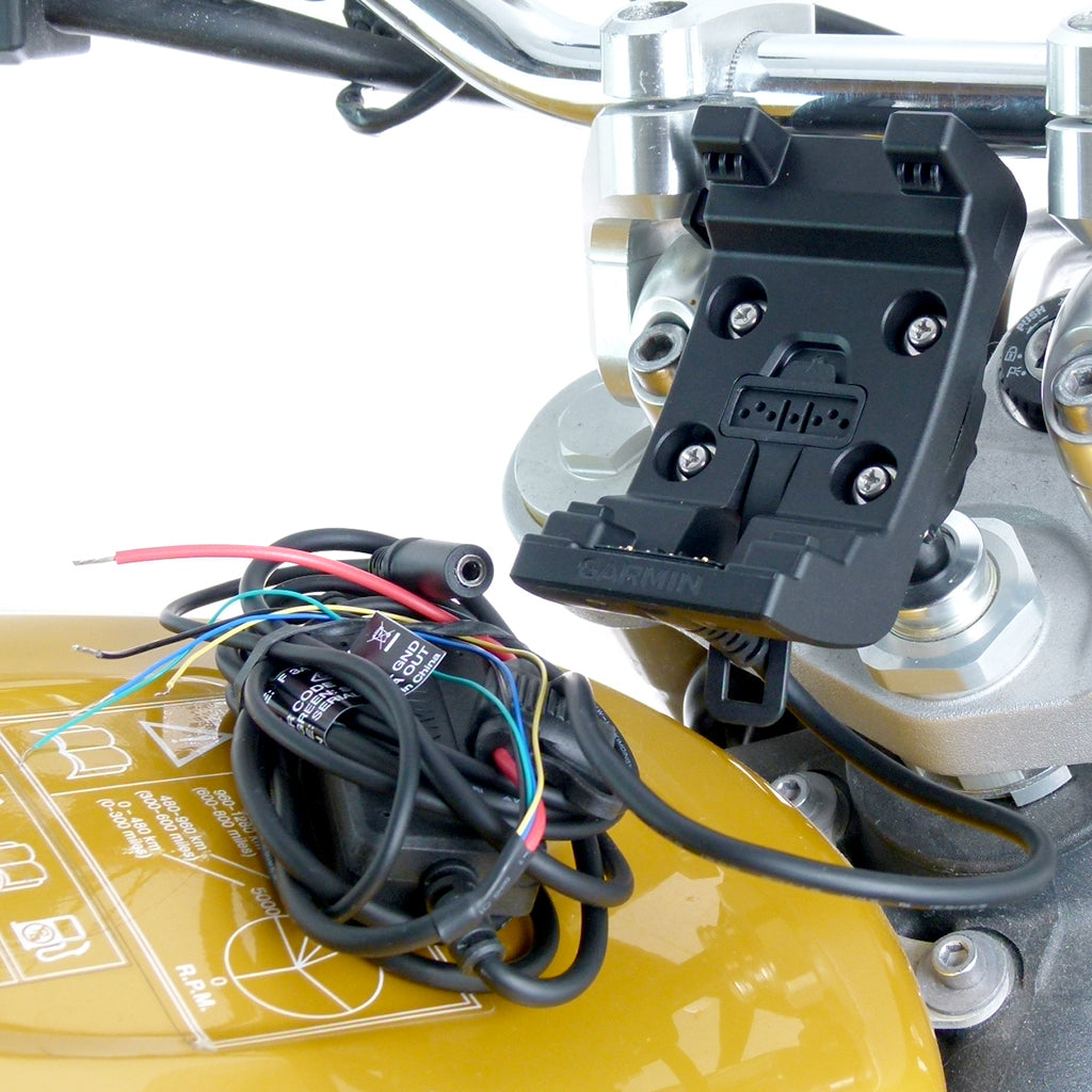 15-17mm Motorcycle Mount with Audio/Power Cable for Garmin Montana Series (sku 57331)