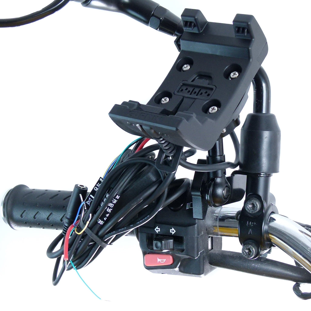 M8 / M10 Motorcycle Mirror Mount with Audio/Power Cable for Garmin Montana Series (sku 57334)