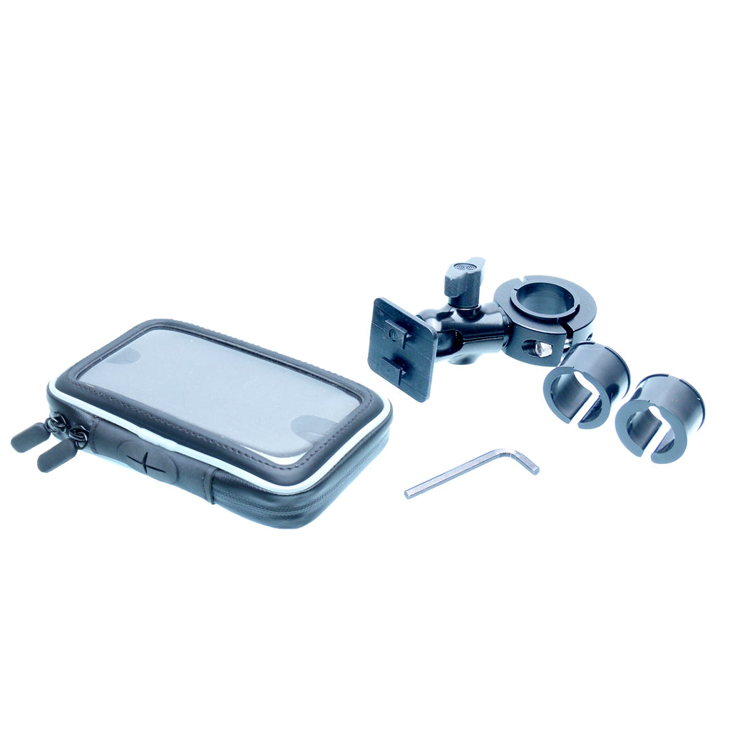 Waterproof Case &amp; Aluminum Motorcycle Handlebar Mount for 5" Screen GPS (sku 57340)