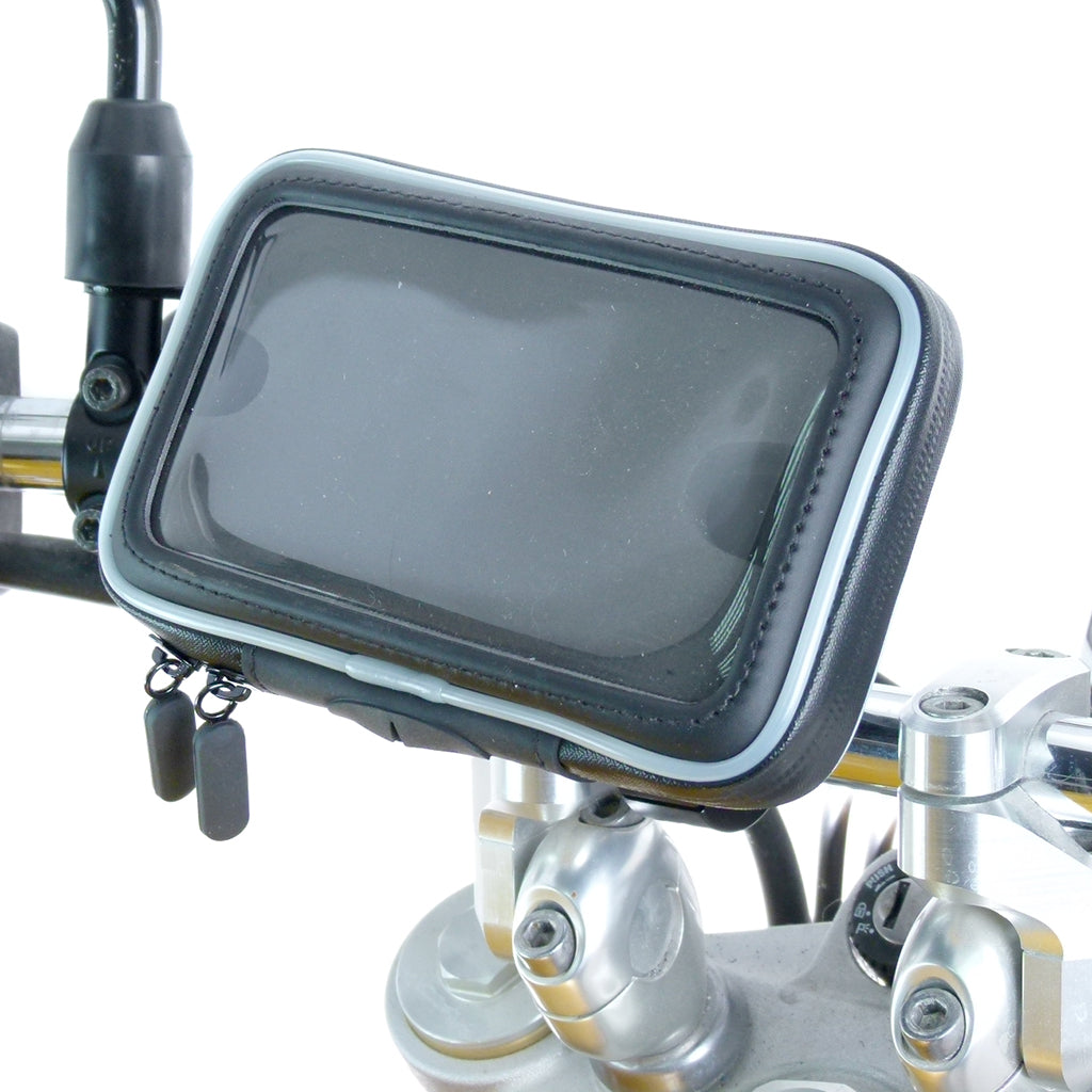 Waterproof Case &amp; Aluminum Motorcycle Handlebar Mount for 5" Screen GPS (sku 57340)