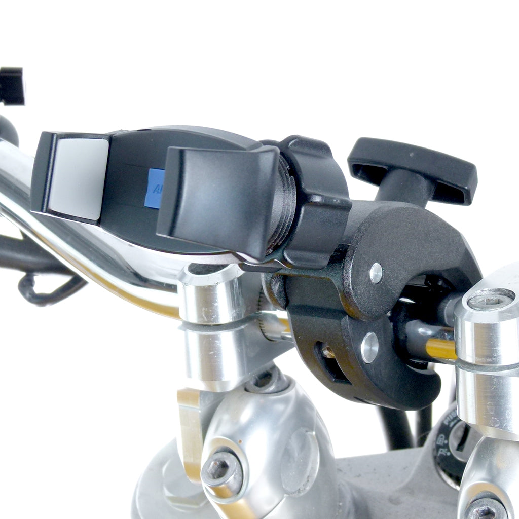 Robust Motorbike Clamp Mount &amp; Strong Grip Holder for Samsung Mobile Phones (sku 58126)
