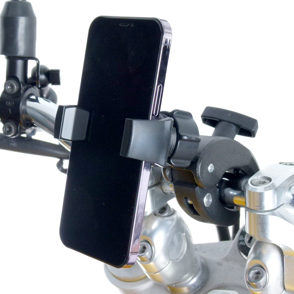 Robust Motorbike Clamp Mount &amp; Strong Grip Holder for iPhone X (sku 58119)