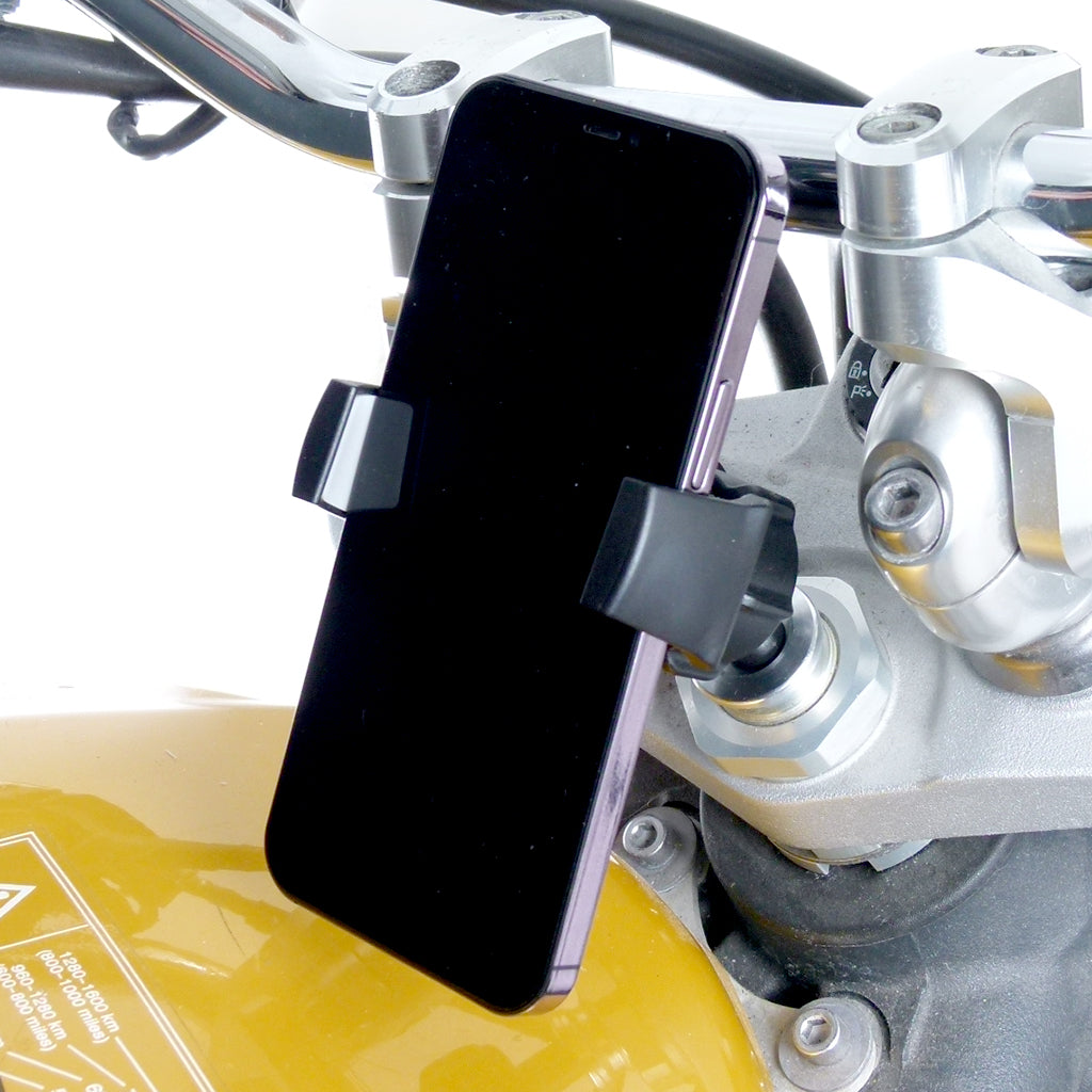 17.5 - 20.5mm Motorcycle Fork Stem Mount &amp; Strong Grip Holder for iPhone SE 2 (2020) (sku 58412)