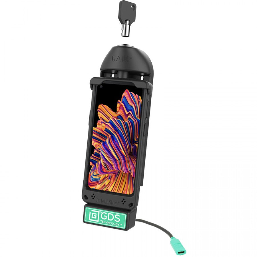 RAM GDS Locking Vehicle Phone Dock with USB Type-C for IntelliSkin (sku 57166)