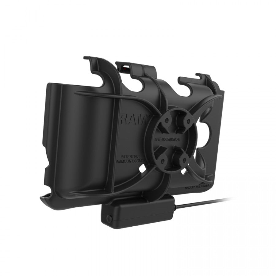 RAM EZ-Roll'r Powered Holder for Samsung Tab Active3 and Tab Active2 with Charger (sku 57224)