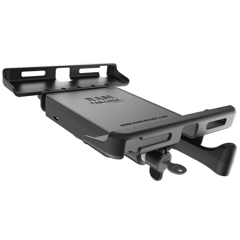 Heavy-Duty Clamp Wheelchair Mount &amp; Locking Spring Loaded Cradle for 10" Tablets (sku 57080)