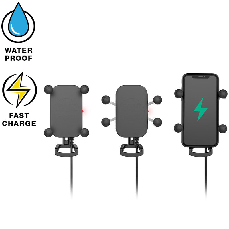 13.3-14.7mm (0.52-0.85") Extended Wireless Waterproof Tough Charging Motorcycle Mount (sku 57092)