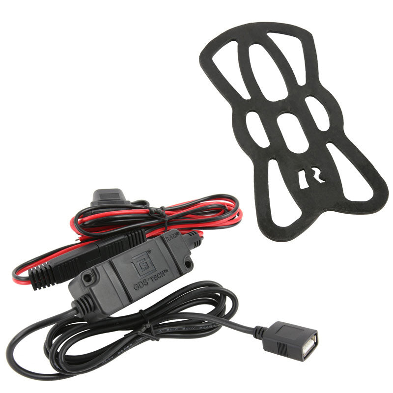 13.3-14.7mm (0.52-0.85") Extended Wireless Waterproof Tough Charging Motorcycle Mount (sku 57092)