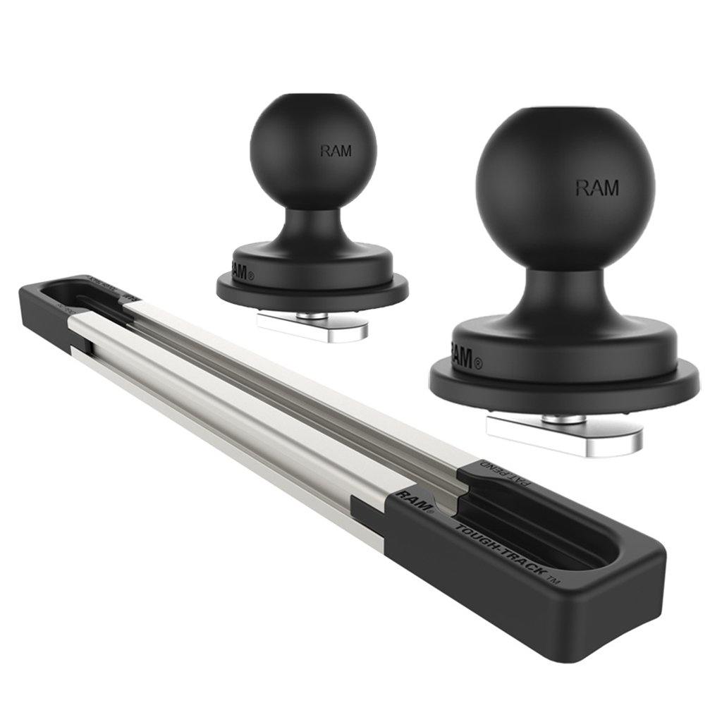 5" (12.7cm) End Loading Aluminum Track Base with 2 x 1" Ball for Fleet Vehicles (sku 56110) - BuyBits Ltd UK