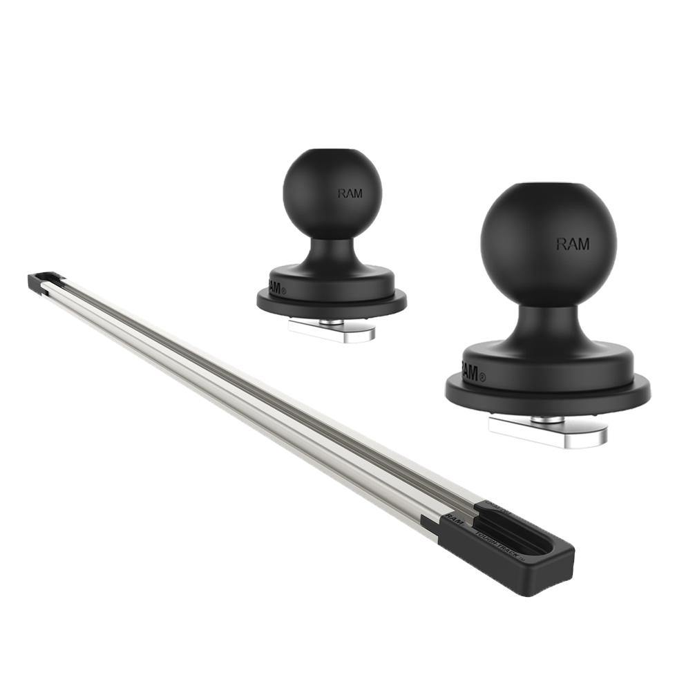 17" (43.18cm) End Loading Aluminum Track Base with 2 x 1" Ball for Fleet Vehicles (sku 56118) - BuyBits Ltd UK