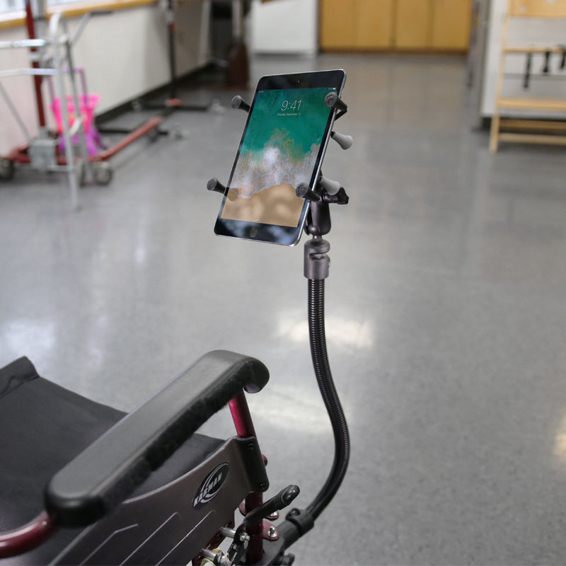 RAM X-Grip Wheelchair Leg Rail Mount for 7"-8" Tablets RAP-400-18-B-UN8 (sku 59315)
