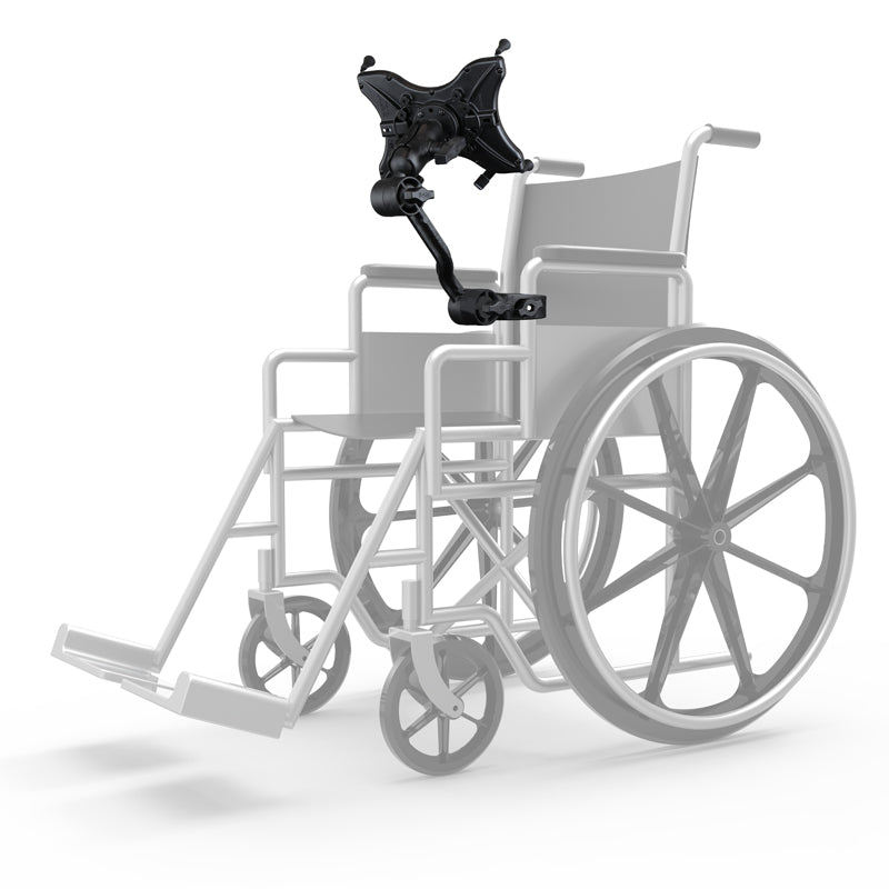 Wheelchair Heavy-Duty Clamp Mount with Dedicated Cradle for iPad 7th &amp; 8th Gen (sku 57073)