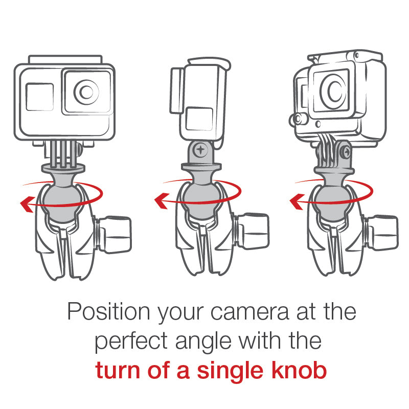 RAM Tough-Strap Double Ball Mount with Universal Action Camera Adapter RAP-B-460-A-GOP1 (sku 59243)