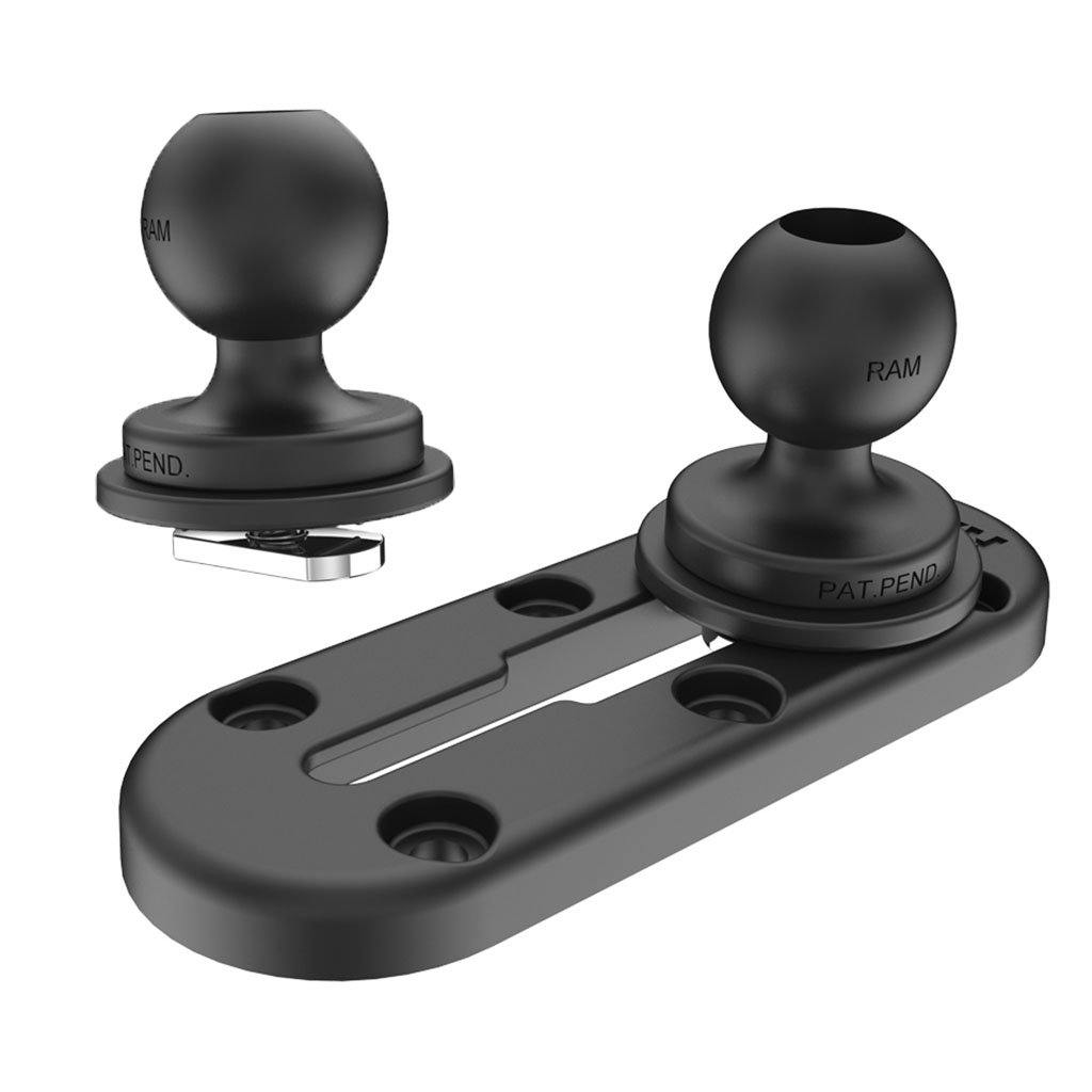 3" (7.62cm) Track Base with 2 x 1" Ball for Fleet Vehicles (sku 56066) - BuyBits Ltd UK