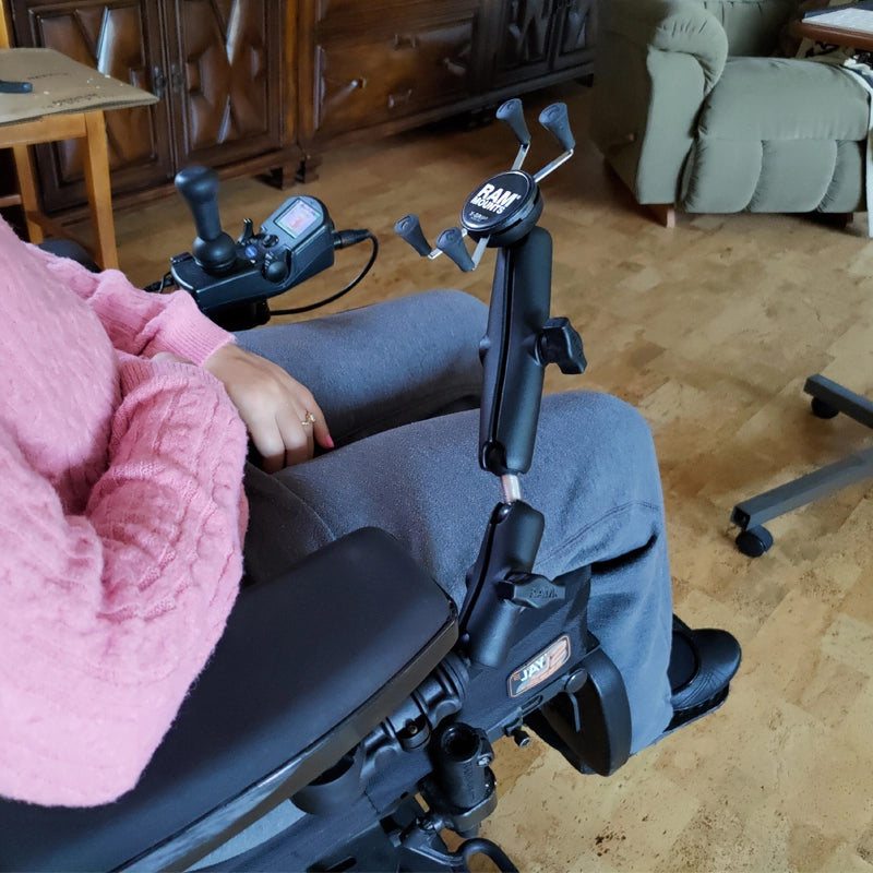 RAM Phone Mount for Wheelchair Armrests with Quick Release &amp; Swivel RAP-AAPR-WCT-419-UN7 (sku 59319)