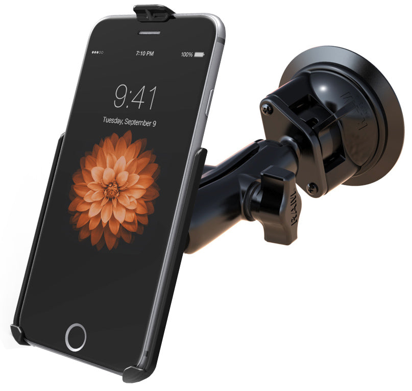 RAM-B-166-AP19U RAM Twist-Lock™ Suction Cup Mount for the Apple iPhone 7 PLUS WITHOUT CASE, SKIN OR SLEEVE (sku 42475)