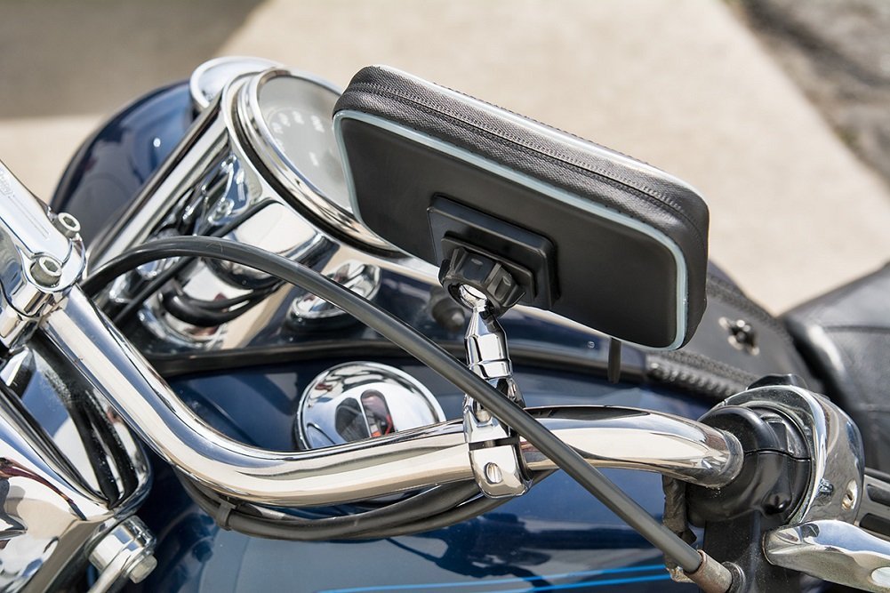 Arkon MC2C5WPCS Premium Chrome Aluminum Water-Resistant Case Bike Motorcycle Mount Phone Holder (sku 20067)