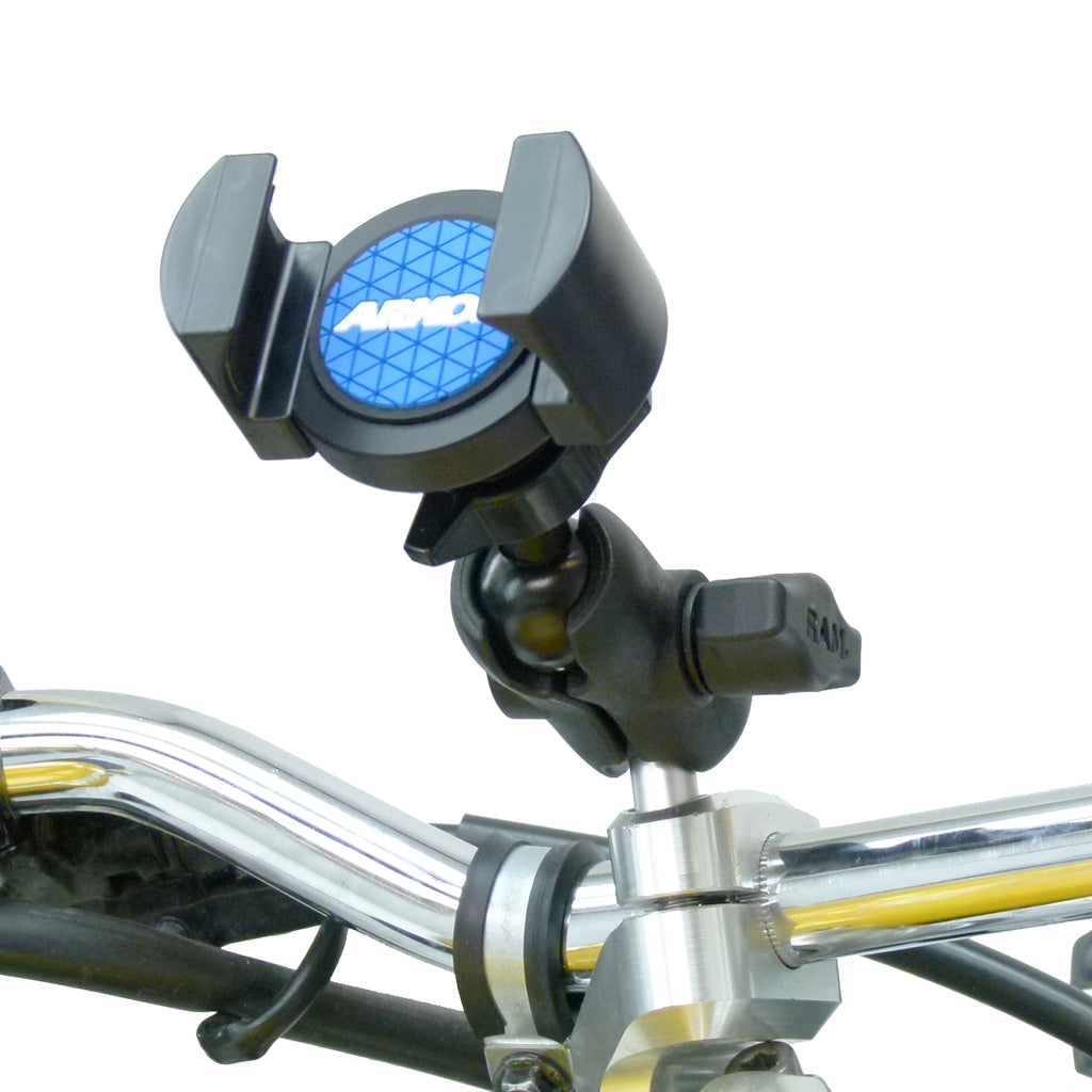 Motorcycle M8 Top Clamp Mount with RoadVise Smartphone Mobile Phone Holder (sku 31715)
