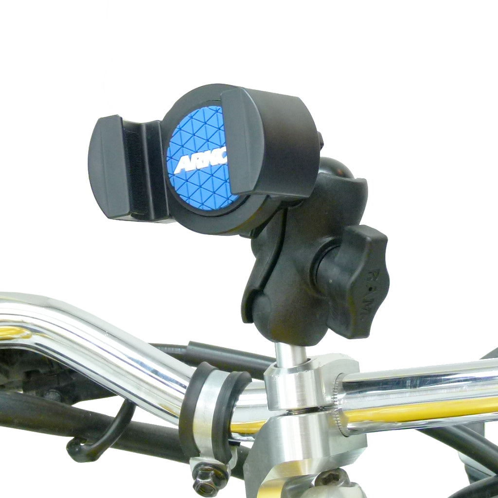 Motorcycle M8 Top Clamp Mount with RoadVise Smartphone Mobile Phone Holder (sku 31715)