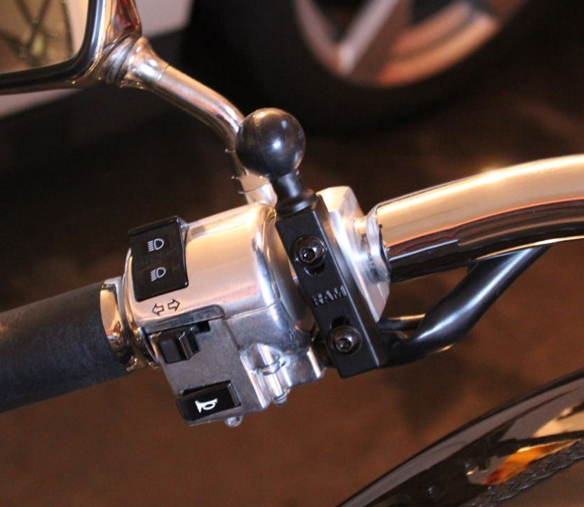 RAM UNIVERSAL MOTORCYCLE HANDLEBAR BASE WITH SINGLE 1inch BALL RAM-B-309-1 (SKU 3736)