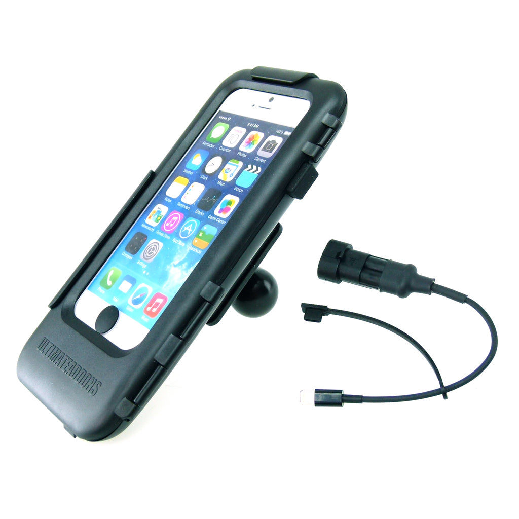 Waterproof Case with Heavy Duty 1" Ball Adapter & Power Adapter for iPhone 6S (sku 32205)