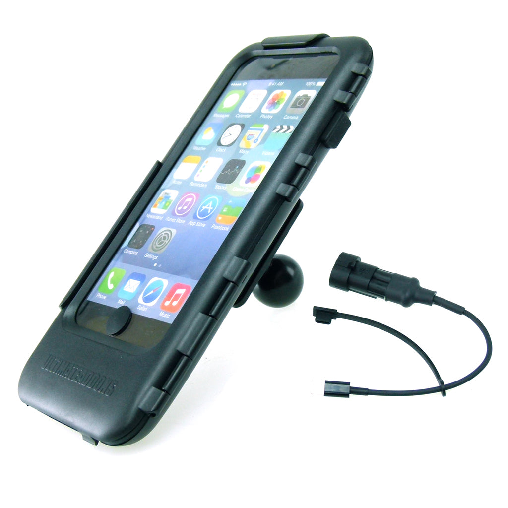 Waterproof Tough Case with Heavy Duty 1" Ball Adapter &amp; Power Adapter for iPhone 6S PLUS (sku 32366)