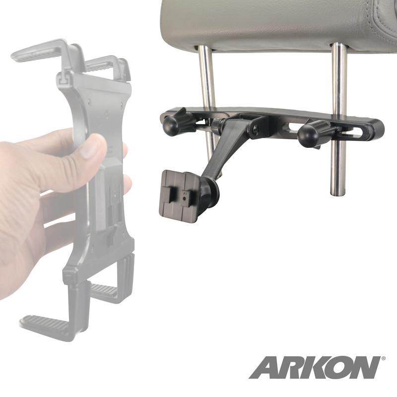 Arkon HM007-SBH Car Seat Headrest Mount Pedestal with Tiltable Arm - Dual T-Tab Compatible (sku 55993) - BuyBits Ltd UK