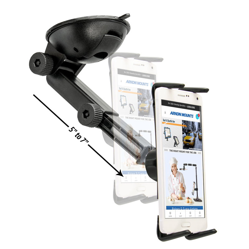 Arkon SM67622MM Windshield Suction Smartphone and Midsize Tablet Mount with Extension Arm (sku 43950)