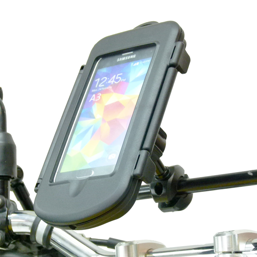 Motorcycle Rail - Crossbar Mount &amp; Waterproof Case for Samsung Galaxy S9 (sku 44766)