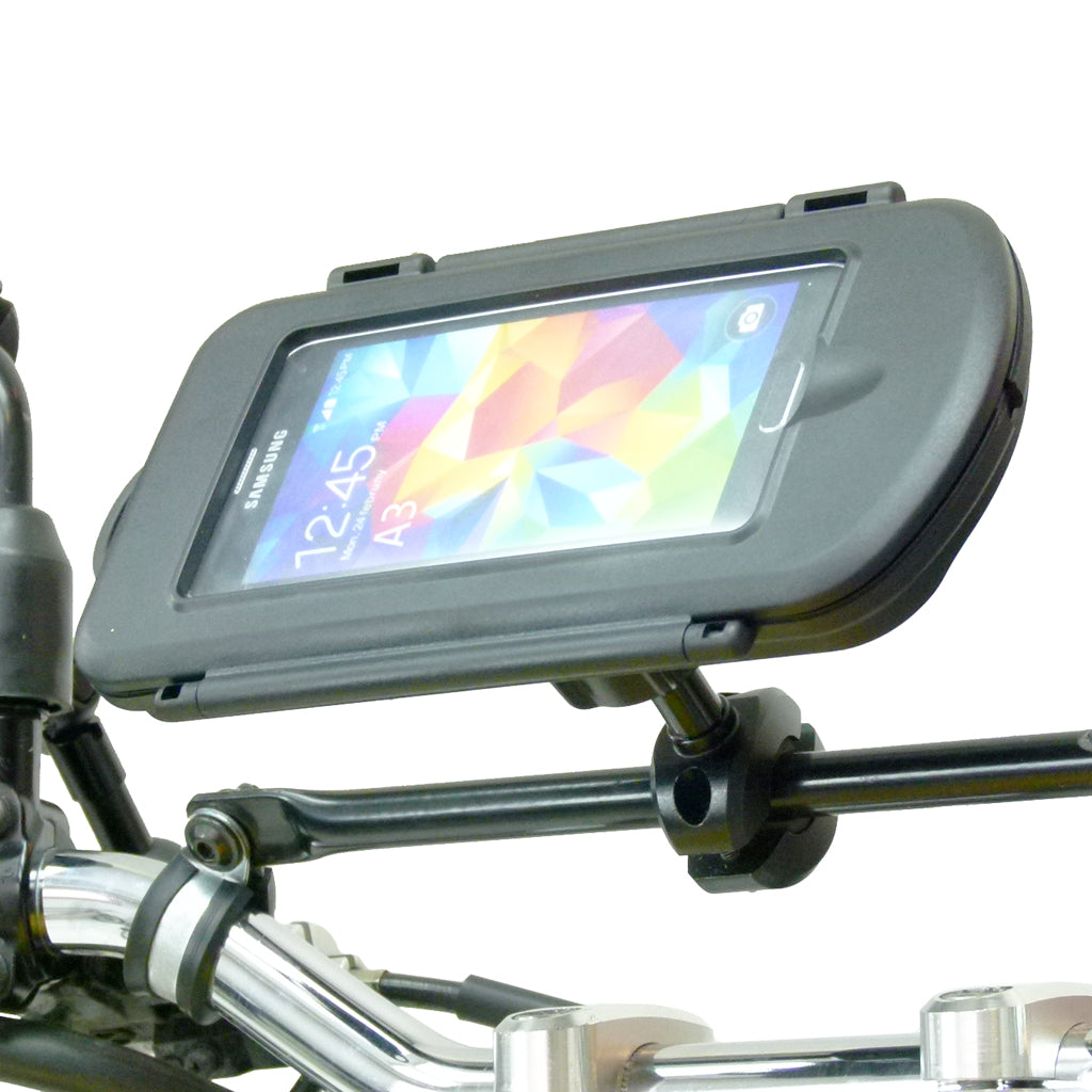 Motorcycle Rail - Crossbar Mount &amp; Waterproof Case for Samsung Galaxy A3 (sku 30383)