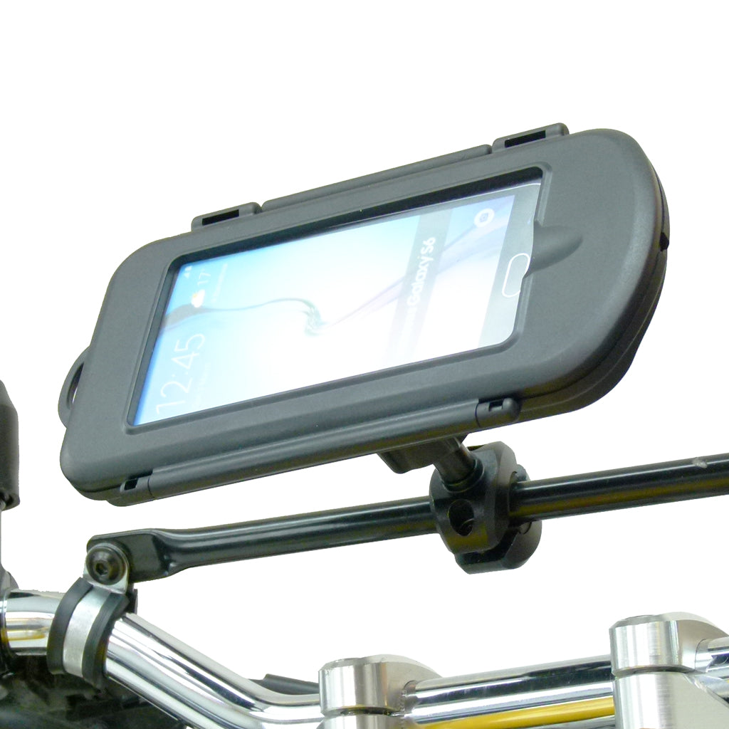 Motorcycle Rail - Crossbar Mount &amp; Waterproof Case for Samsung Galaxy S6 (sku 31309)