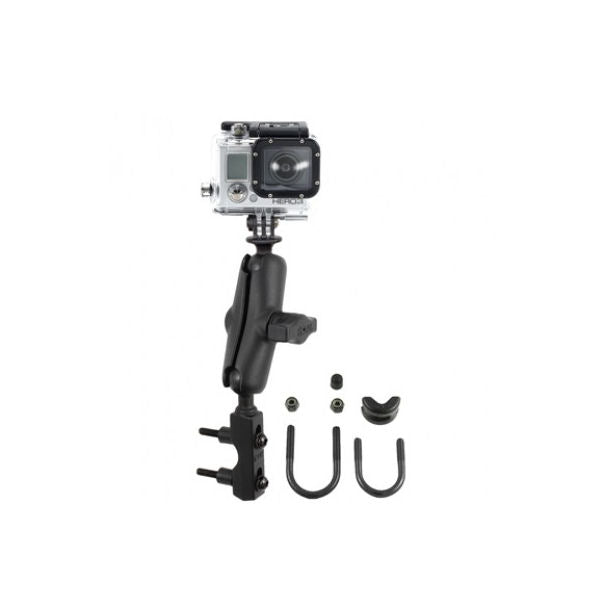Ram Combination Brake-Clutch Reservoir U-Bolt Mount with Standard Double Socket Arm &amp; Custom GoPro Hero Adapter (sku 30627)