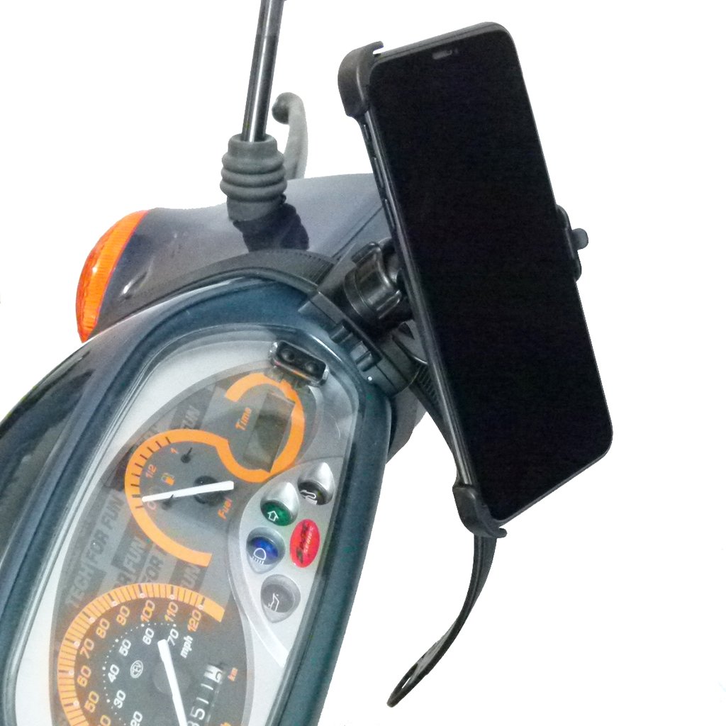 Scooter - Moped Collar Mount with Dedicated Cradle for iPhone 8 (sku 48485) - BuyBits Ltd UK