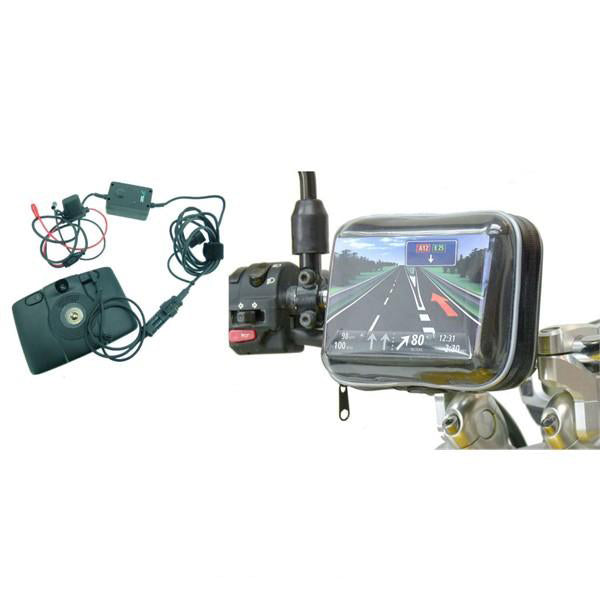 Hardwire Powered Satnav Motorcycle Mount Holder for TomTom START 25 (SKU 19753)