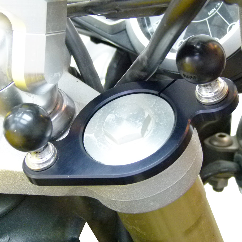 Motorcycle Fork Mount 51mm Double 1" - 25mm Ball for Satnav and Phone (sku 37246)