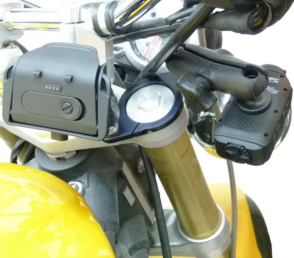 Motorcycle Fork Mount 51mm Double 1" - 25mm Ball for Satnav and Phone (sku 37246)