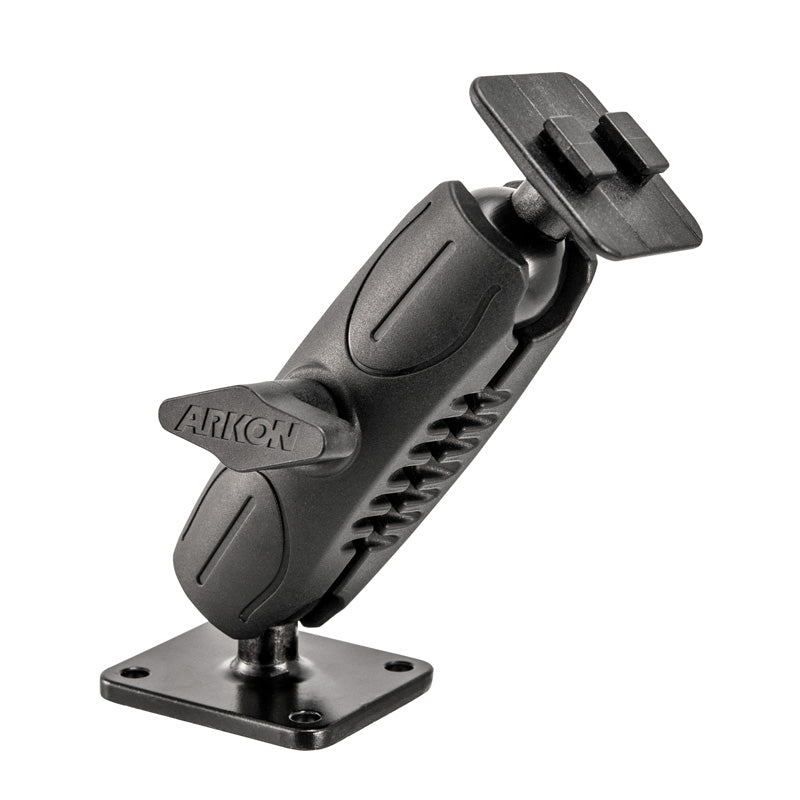 RMAMPS2T-MET Arkon Heavy-Duty 4-Hole AMPS Car Dash or Wall Mounting Pedestal - Dual-T Compatible (sku 39019)