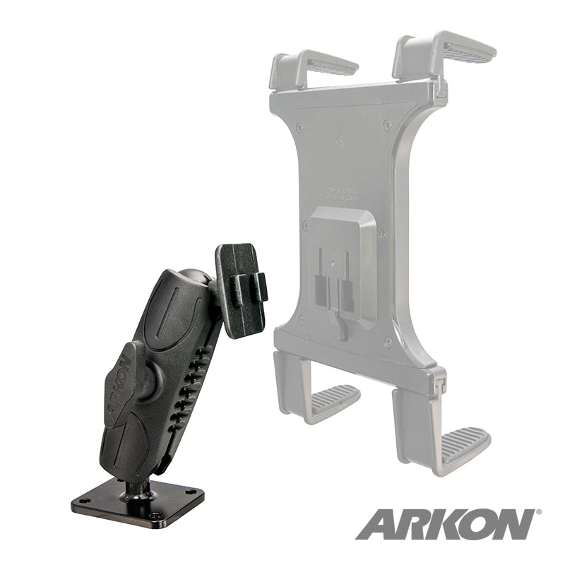 RMAMPS2T-MET Arkon Heavy-Duty 4-Hole AMPS Car Dash or Wall Mounting Pedestal - Dual-T Compatible (sku 39019)