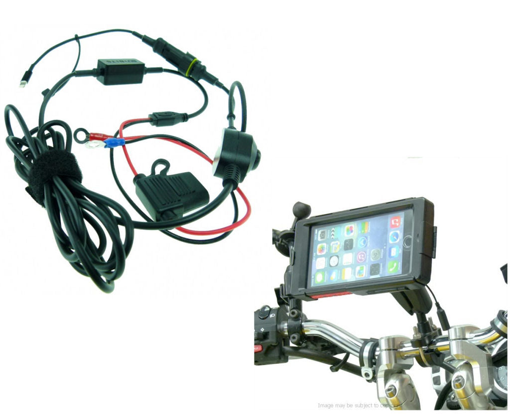 High Power Hardwire TiGRA BikeCONSOLE Waterproof Case with Extended Metal U Bolt Motorcycle Mount for iPhone 6S PLUS 5.5 (sku 32828)