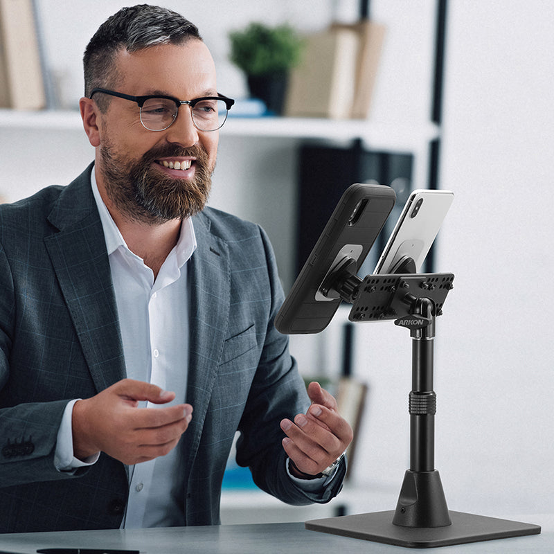 Arkon IBMAG2XHD8 Dual Phone Magnetic Mount Desk Stand (sku 57053)