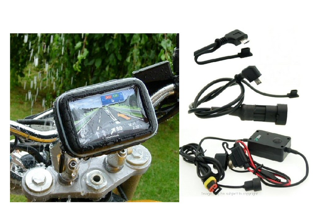 5inch SatNav GPS Powered Motorcycle Mount - Angled Micro USB (SKU 14036)