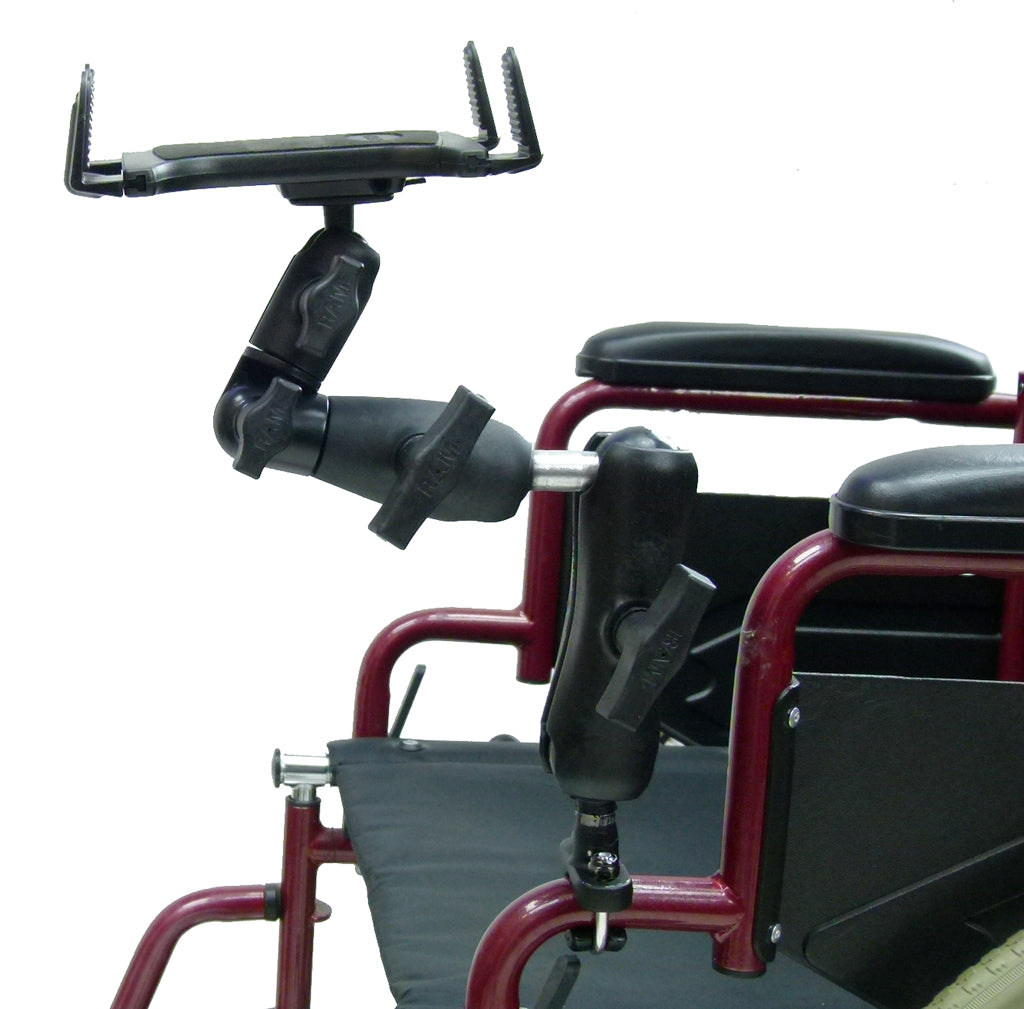 Extended Wheelchair Rail - Tube Mount Tablet Holder for Amazon Kindle Fire 7" (sku 33016)
