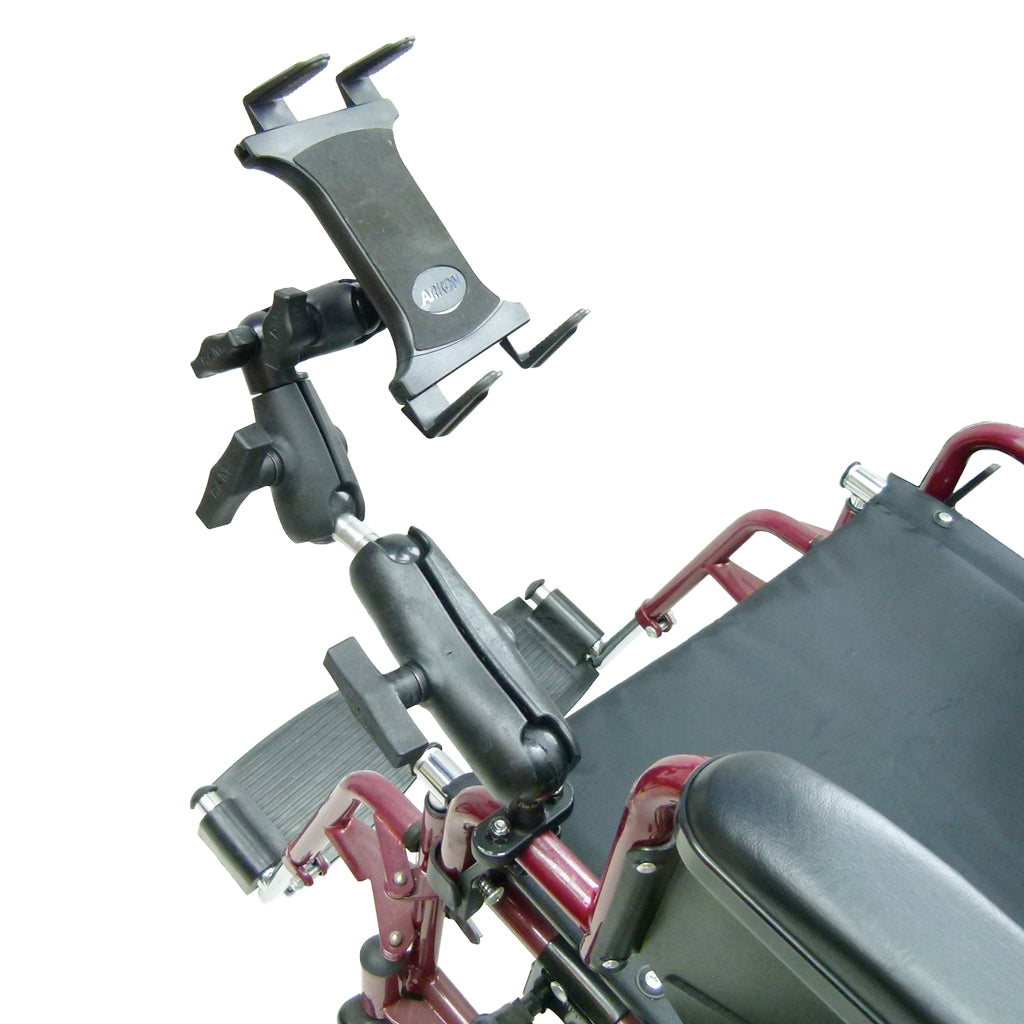 Extended Wheelchair Rail - Tube Mount Tablet Holder for Amazon Kindle Fire 7" (sku 33016)