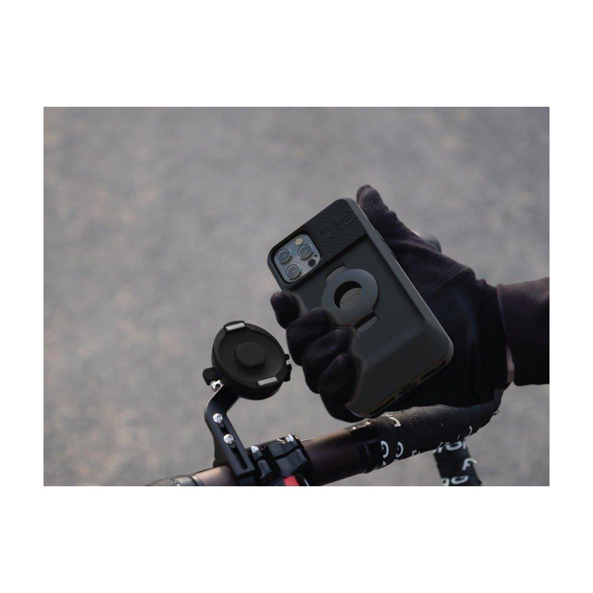 Scooter - Moped Collar Mounting Bracket &amp; TiGRA Fitclic NEO Case for iPhone 12 Pro (sku 56397) - BuyBits Ltd UK