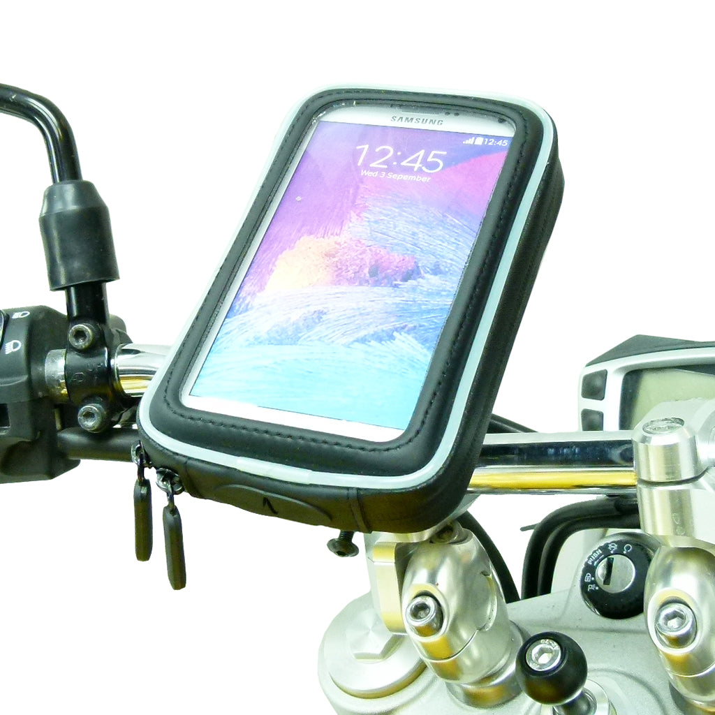 M8 Motorcycle Handlebar Clamp Mount with Water-Resistant Smartphone Case for Samsung Galaxy Note 4 (sku 36078)