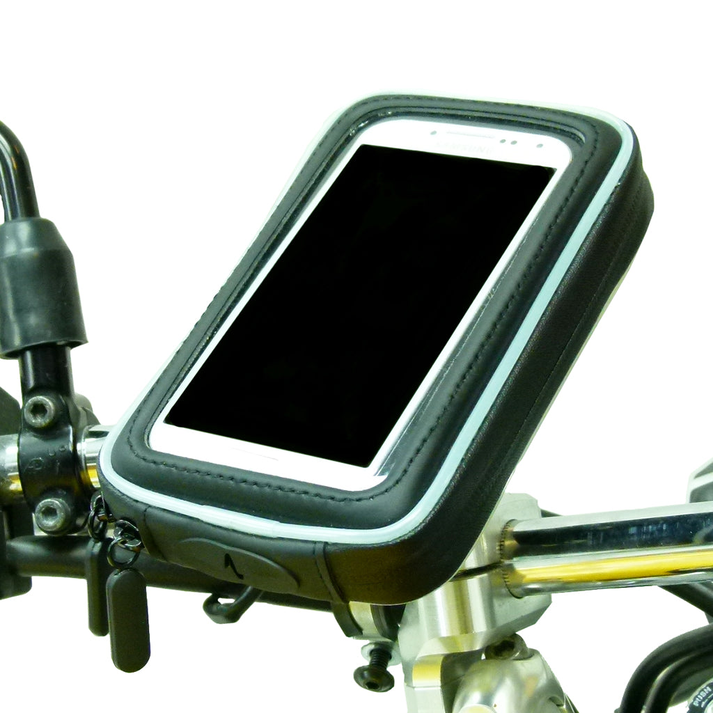M8 Motorcycle Handlebar Clamp Mount with Water-Resistant Smartphone Case for Samsung Galaxy S4 (sku 36080)