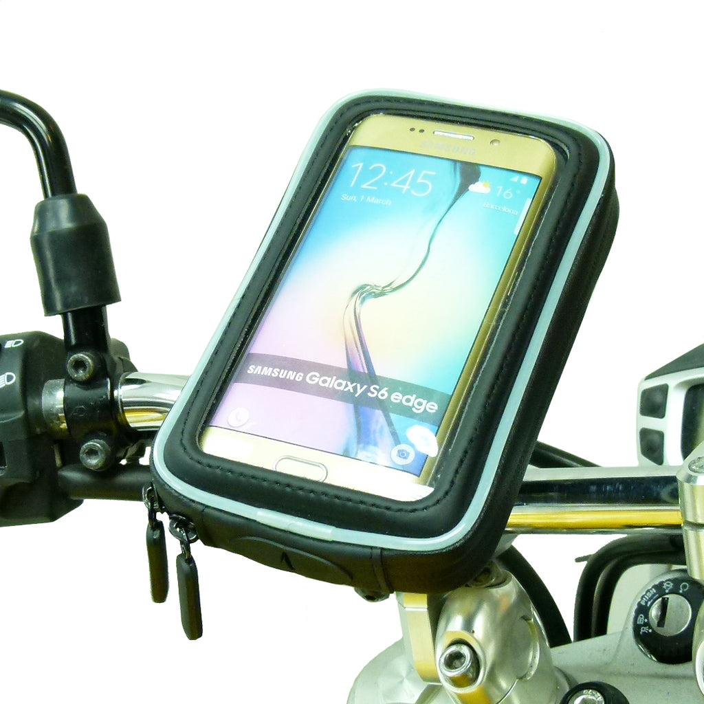 M8 Motorcycle Handlebar Clamp Mount with Water-Resistant Smartphone Case for Samsung Galaxy S6 Edge (sku 36083)
