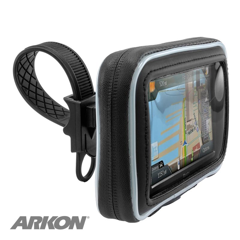 Arkon GPSWPCS534 GPS Bike Handlebar Strap Mount with Water-Resistant Holder for 5" Garmin, TomTom, and Magellan (sku 41068)