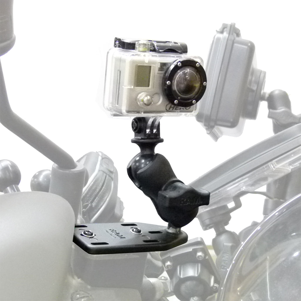 Brake-Clutch Reservoir Cover Mount with Short Double Socket Arm for GoPro Hero Camera (sku 30612)